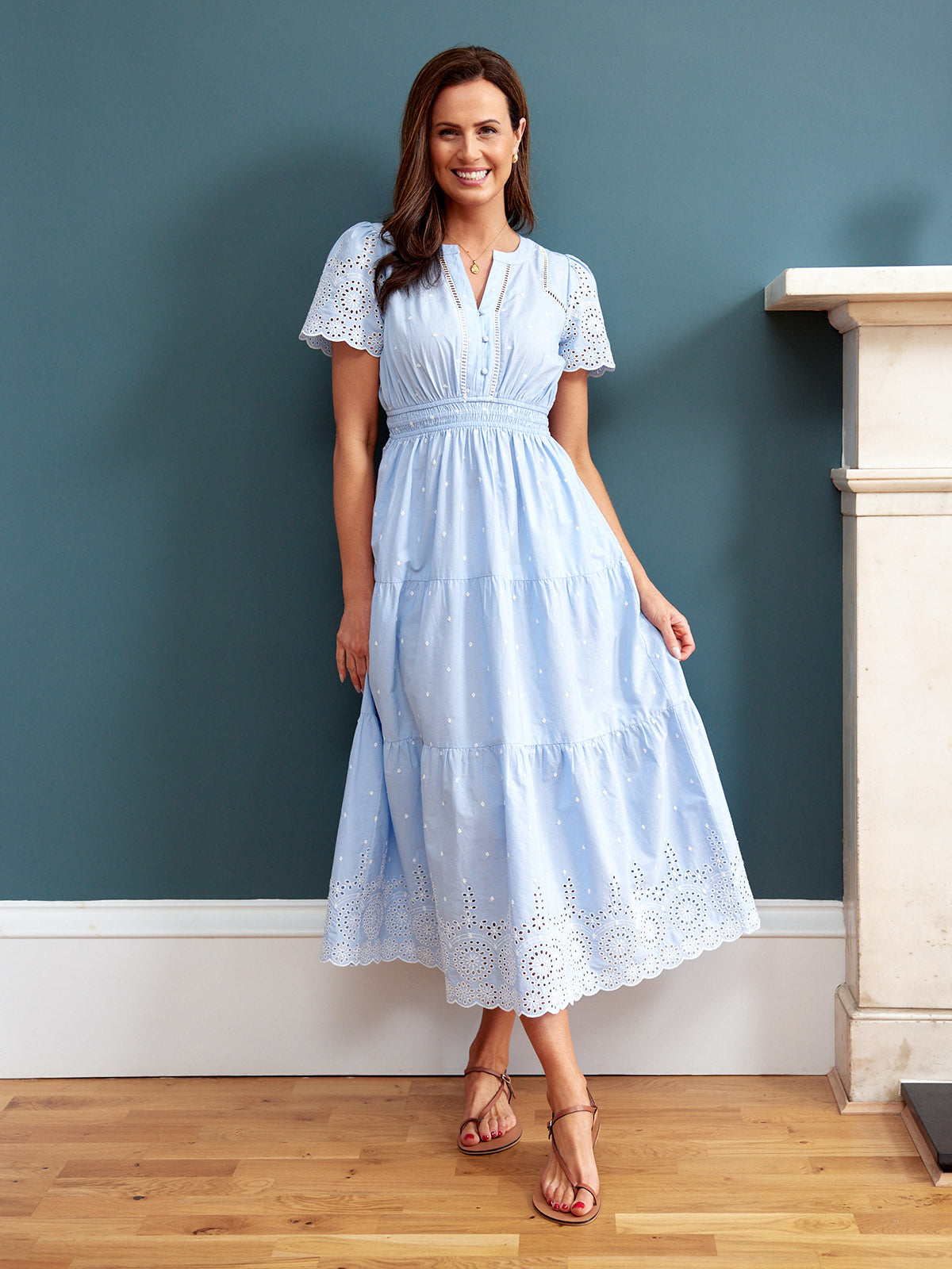Maya | Blue Cotton Summer Dress