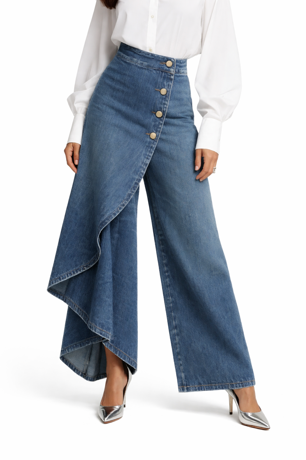 Sofía Cross-Over Denim Trousers 💙