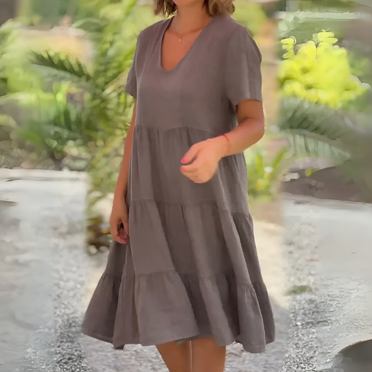 Madie™ - V-Neck Fluid Dress