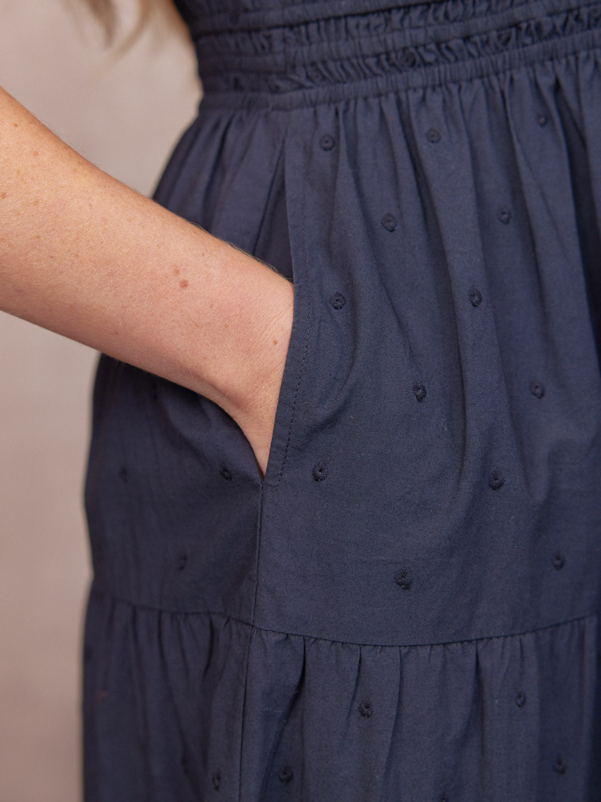 Maya | Dark Navy Cotton Summer Dress