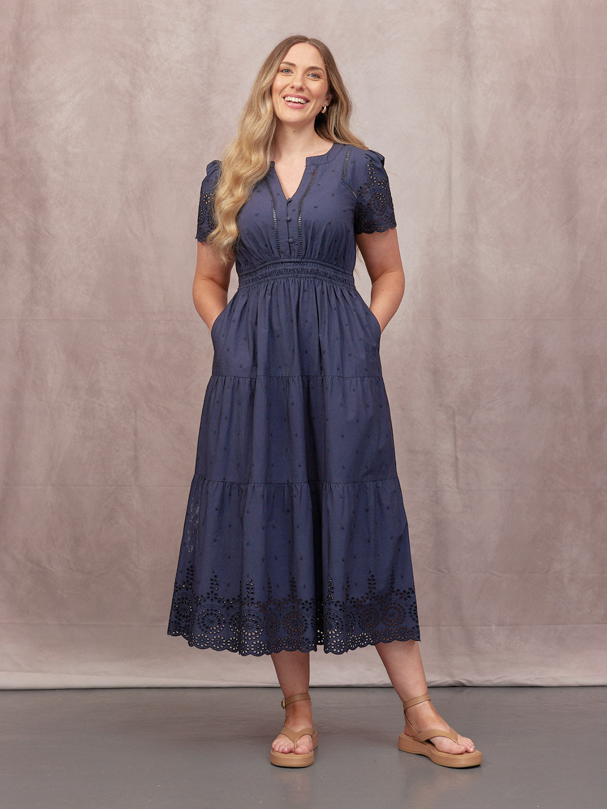Maya | Dark Navy Cotton Summer Dress