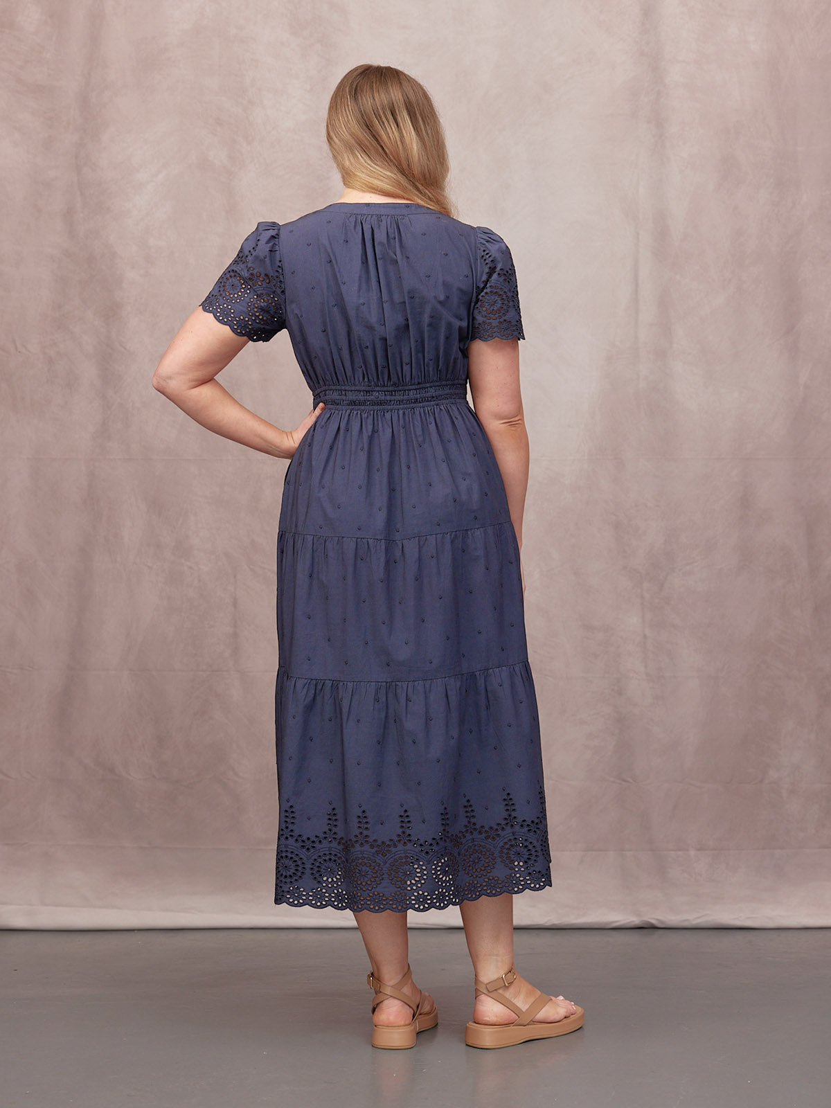 Maya | Dark Navy Cotton Summer Dress
