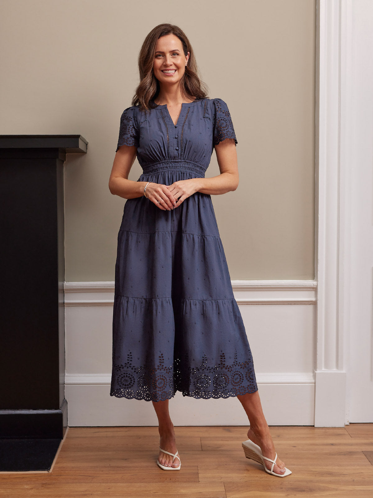 Maya | Dark Navy Cotton Summer Dress