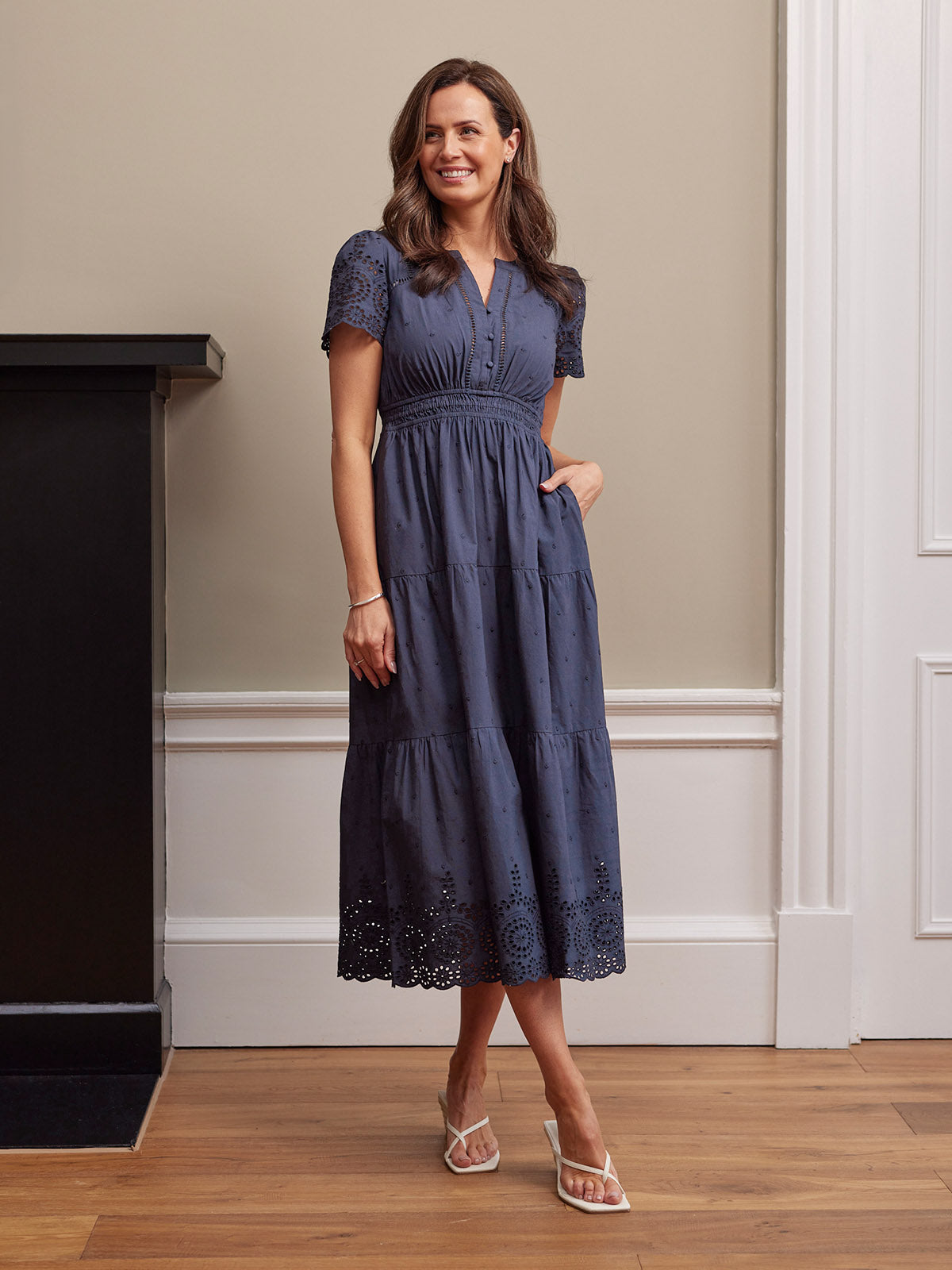 Maya | Dark Navy Cotton Summer Dress