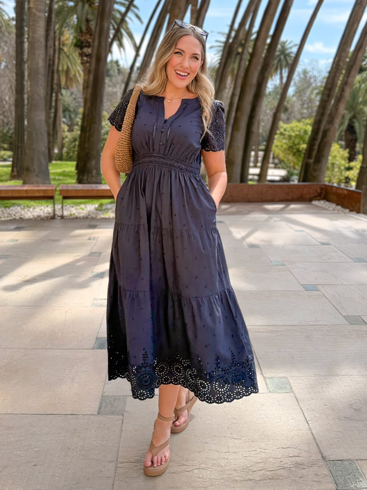 Maya | Dark Navy Cotton Summer Dress