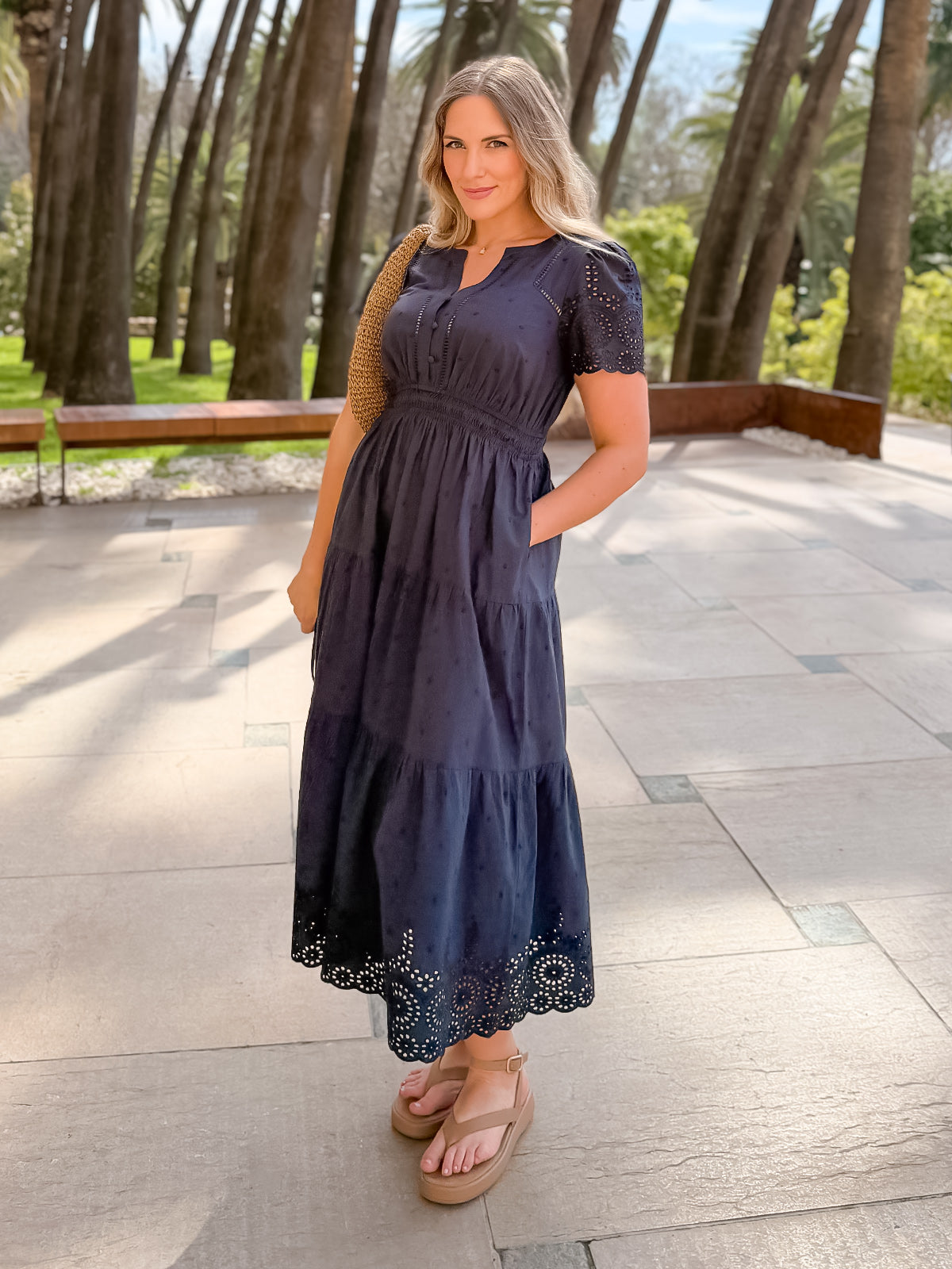 Maya | Dark Navy Cotton Summer Dress