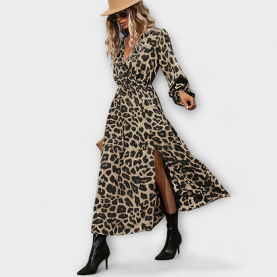 Coralie™ - Chic Leopard Print Dress