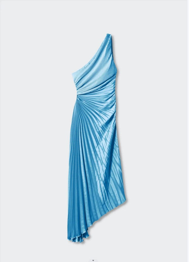 Kristina™ - Asymmetrical Pleated Midi Dress