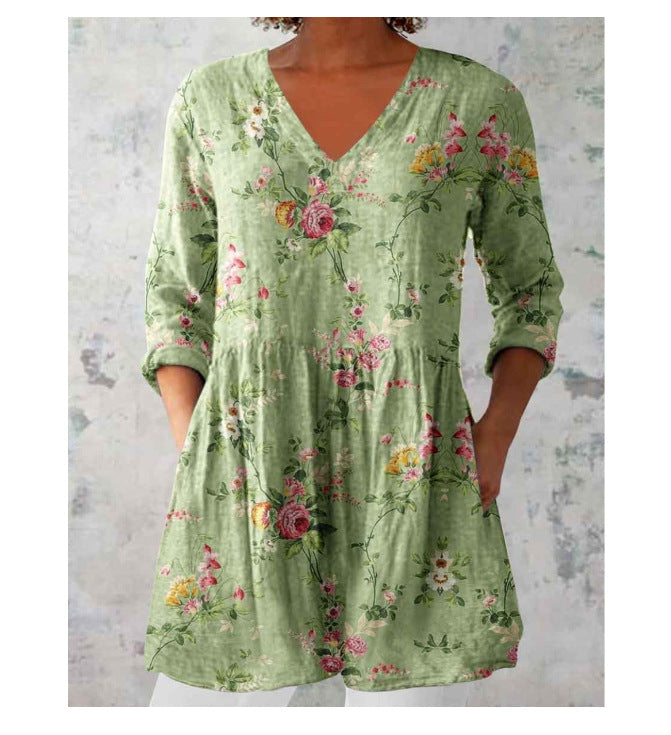 Eleanor™ - Casual Blouse With Ethnic Print