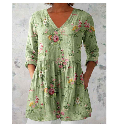 Eleanor™ - Casual Blouse With Ethnic Print