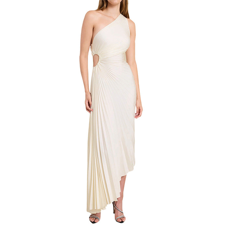 Kristina™ - Asymmetrical Pleated Midi Dress