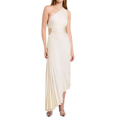 Kristina™ - Asymmetrical Pleated Midi Dress