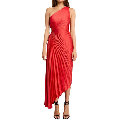 Kristina™ - Asymmetrical Pleated Midi Dress