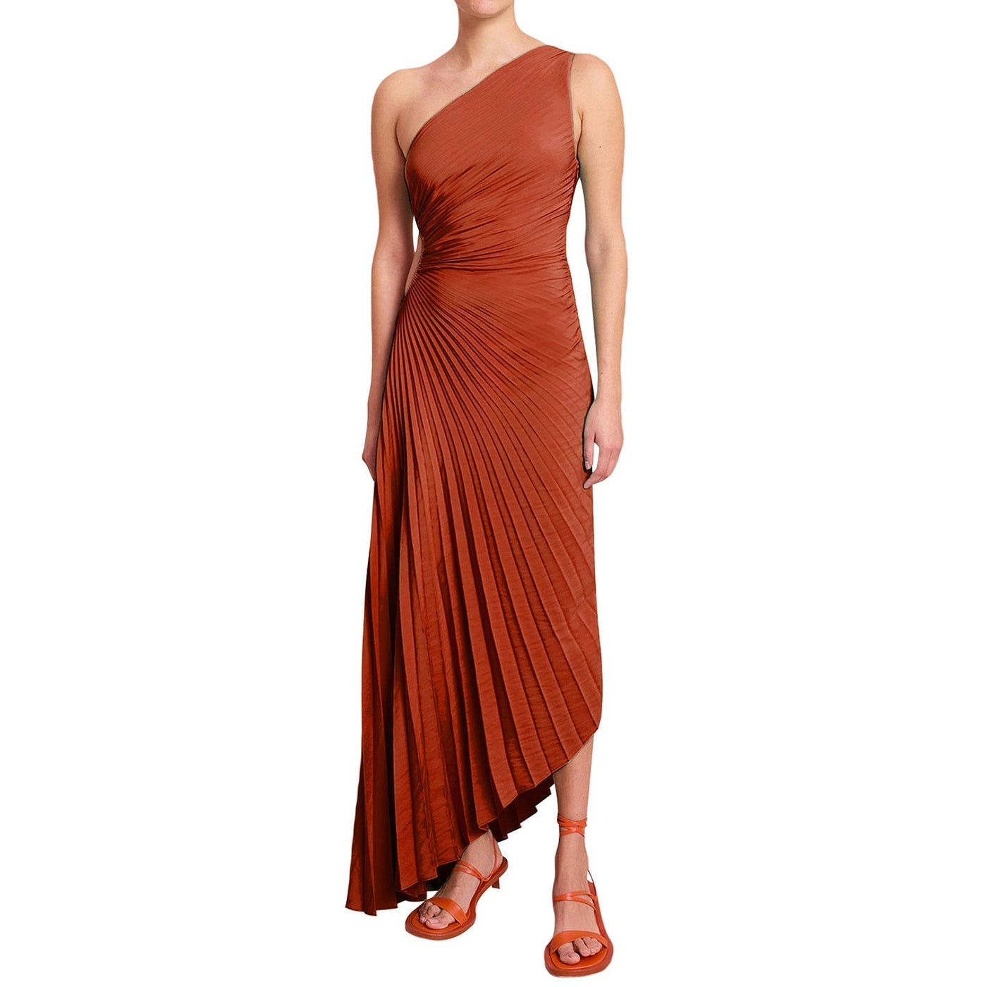Kristina™ - Asymmetrical Pleated Midi Dress