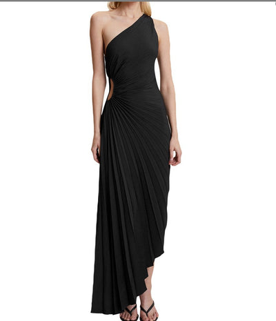 Kristina™ - Asymmetrical Pleated Midi Dress