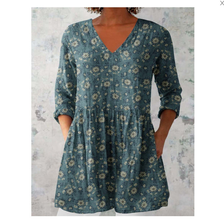 Eleanor™ - Casual Blouse With Ethnic Print