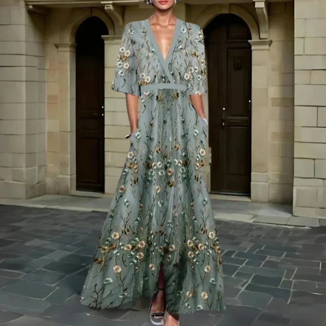 Marielle™  - Elegant Floral Wrap Dress