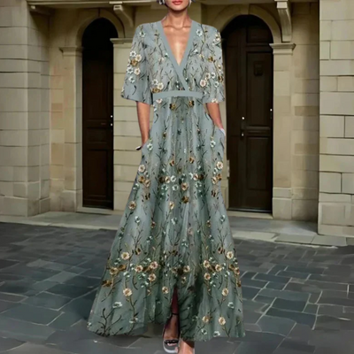 Marielle™  - Elegant Floral Wrap Dress