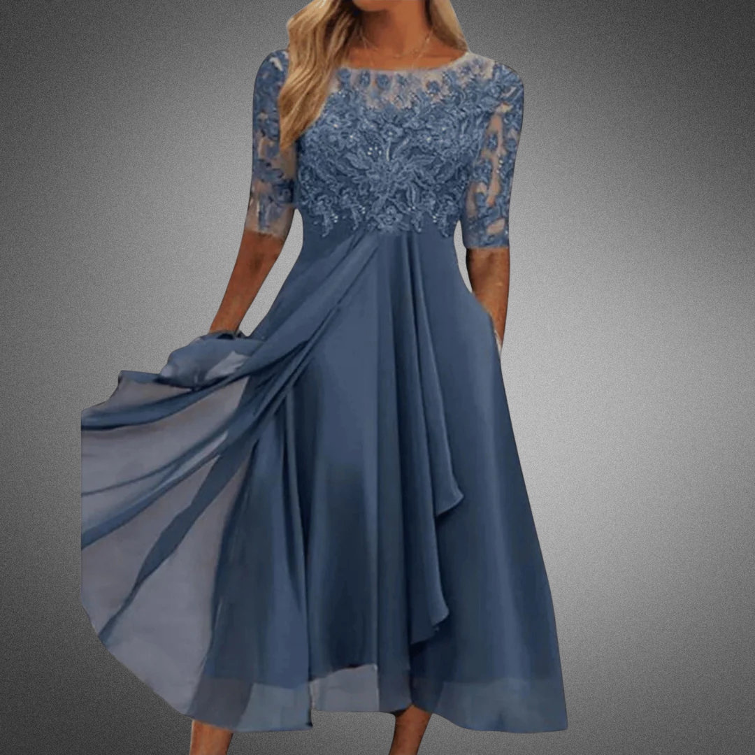 Chloe™ - Elegant Lace Embroidered Dress