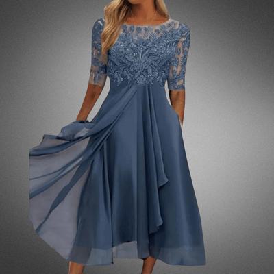 Chloe™ - Elegant Lace Embroidered Dress
