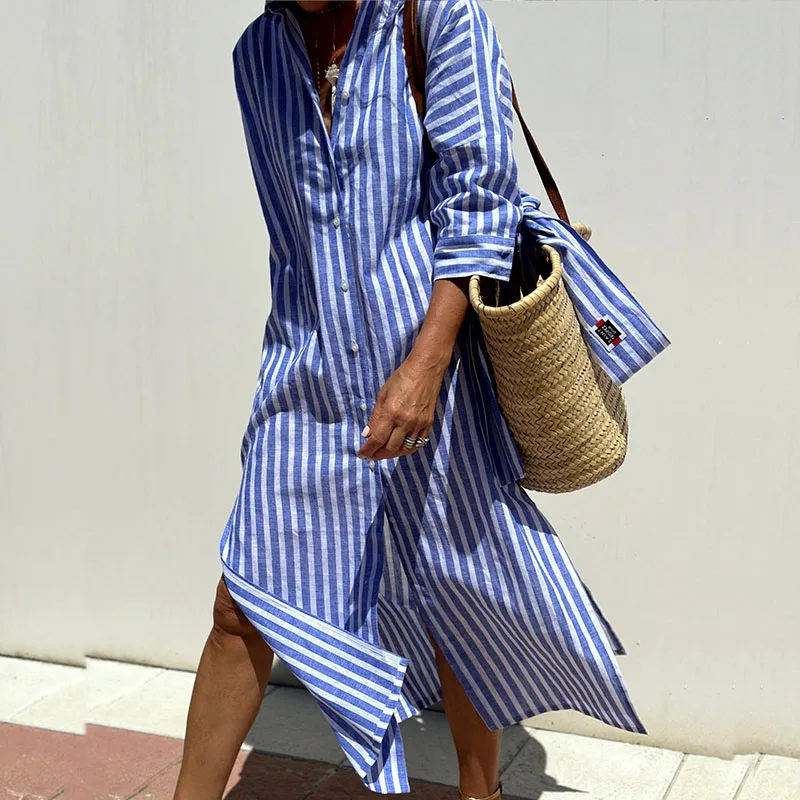Francesca™ - Striped Shirt Dress