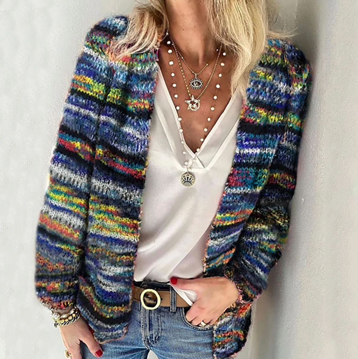 Catherine™ - Cozy Multicolour Cardigan