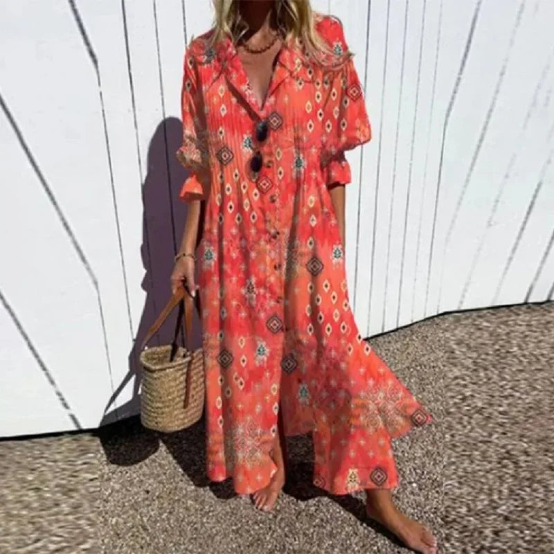 Eleanor™ - Boho Printed Maxi Dress