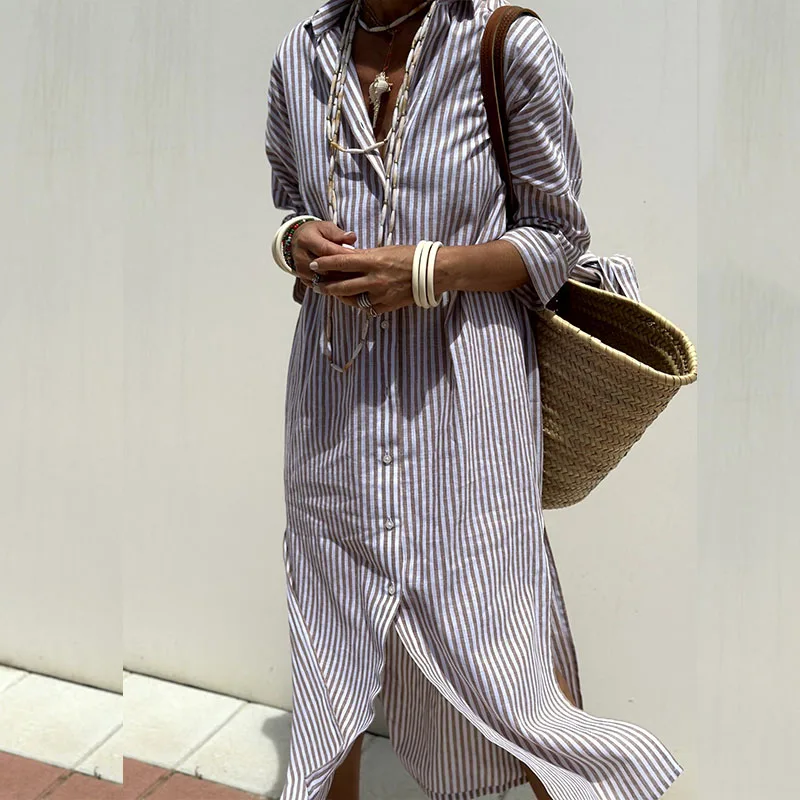 Francesca™ - Striped Shirt Dress