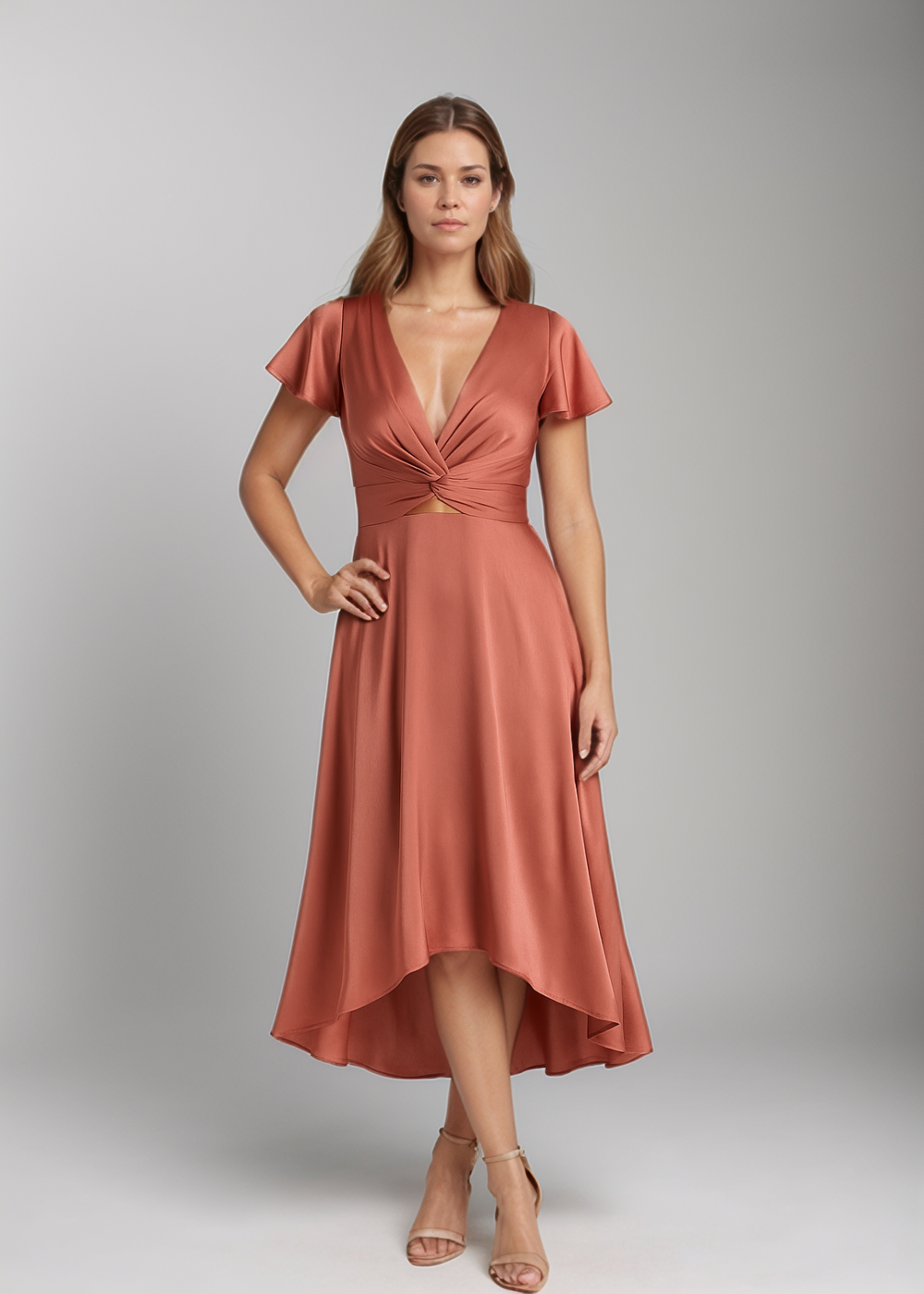 Madison™ - Midi Dress Featuring Knot Accent