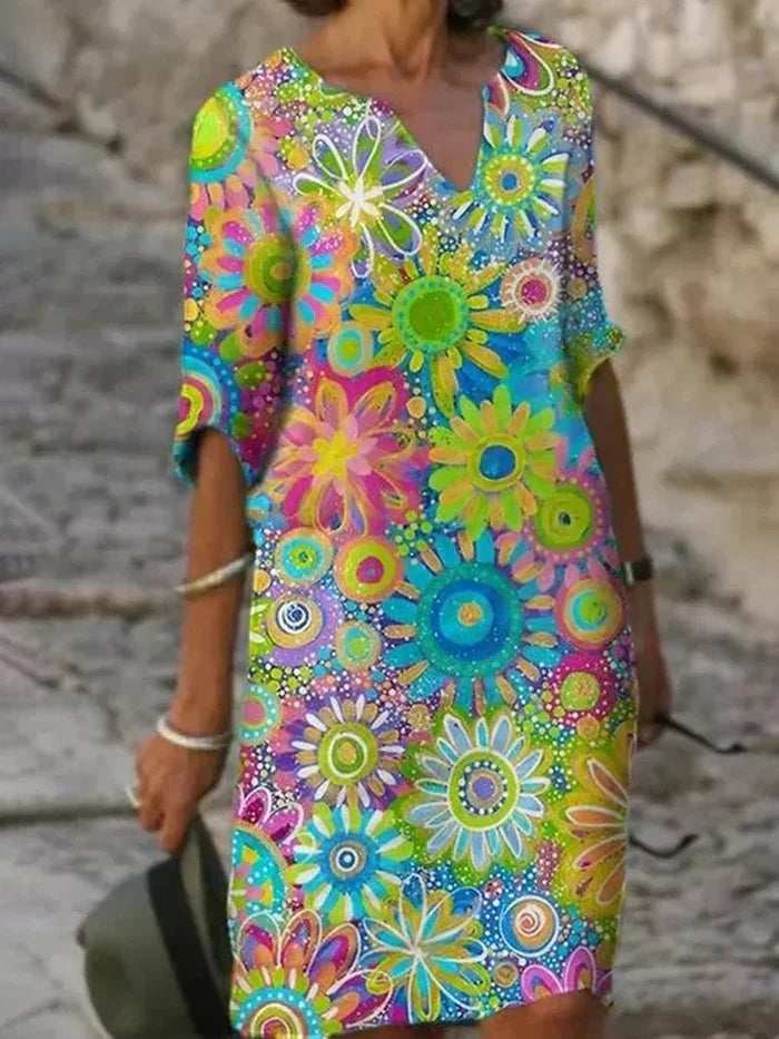 Allison™ - Colourful Floral Printed Dress
