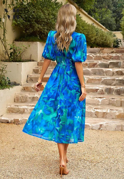 Stephanie™ - Luxurious Floral Midi Dress