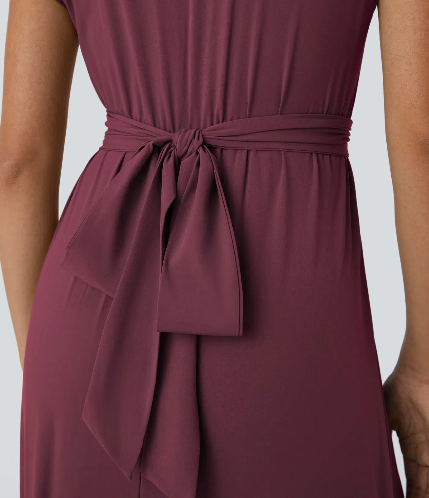 Breezeful™ V-Neck Short Sleeve Pocket Back Tie