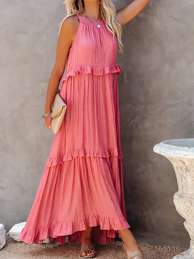 Athena™ - Halter Ruffle Maxi Dress