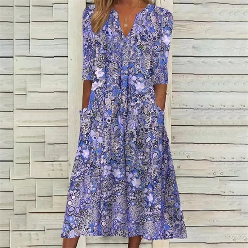 Francesca™  - Elegant Floral Maxi Dress