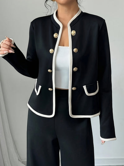 Elegant Black and White | Jacket and Pants Set