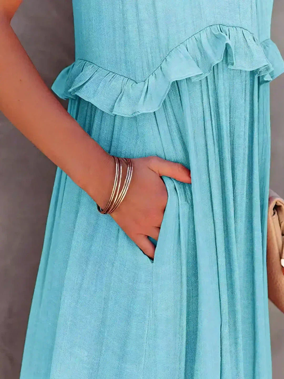 Athena™ - Halter Ruffle Maxi Dress