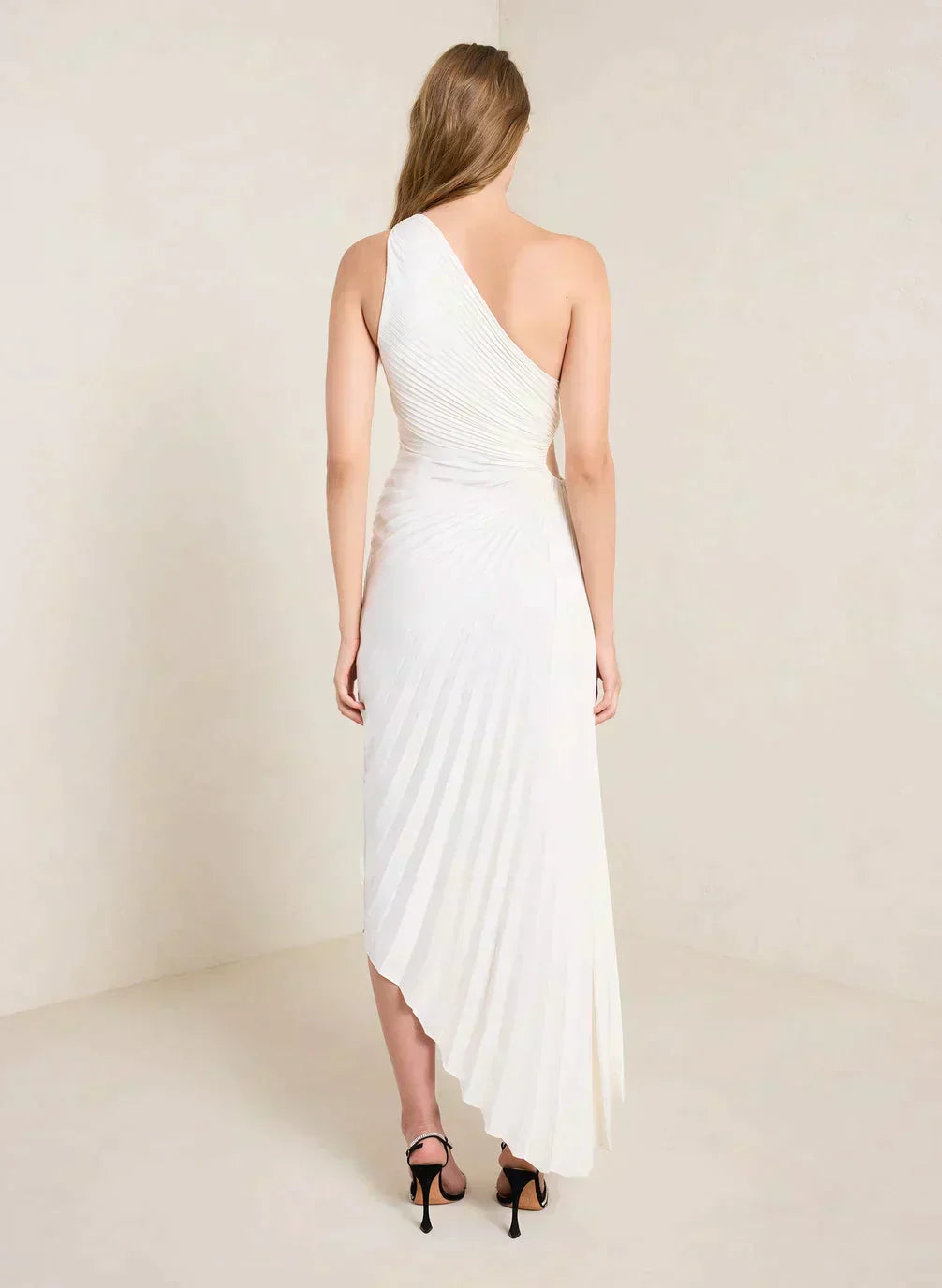 Kristina™ - Asymmetrical Pleated Midi Dress