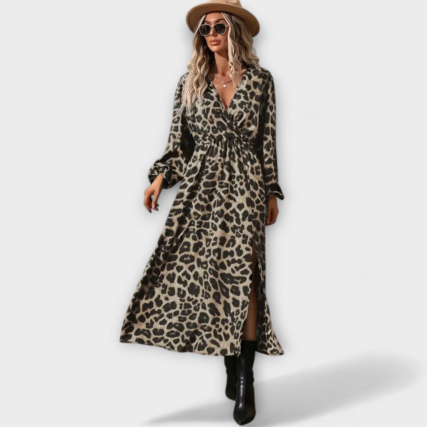 Coralie™ - Chic Leopard Print Dress
