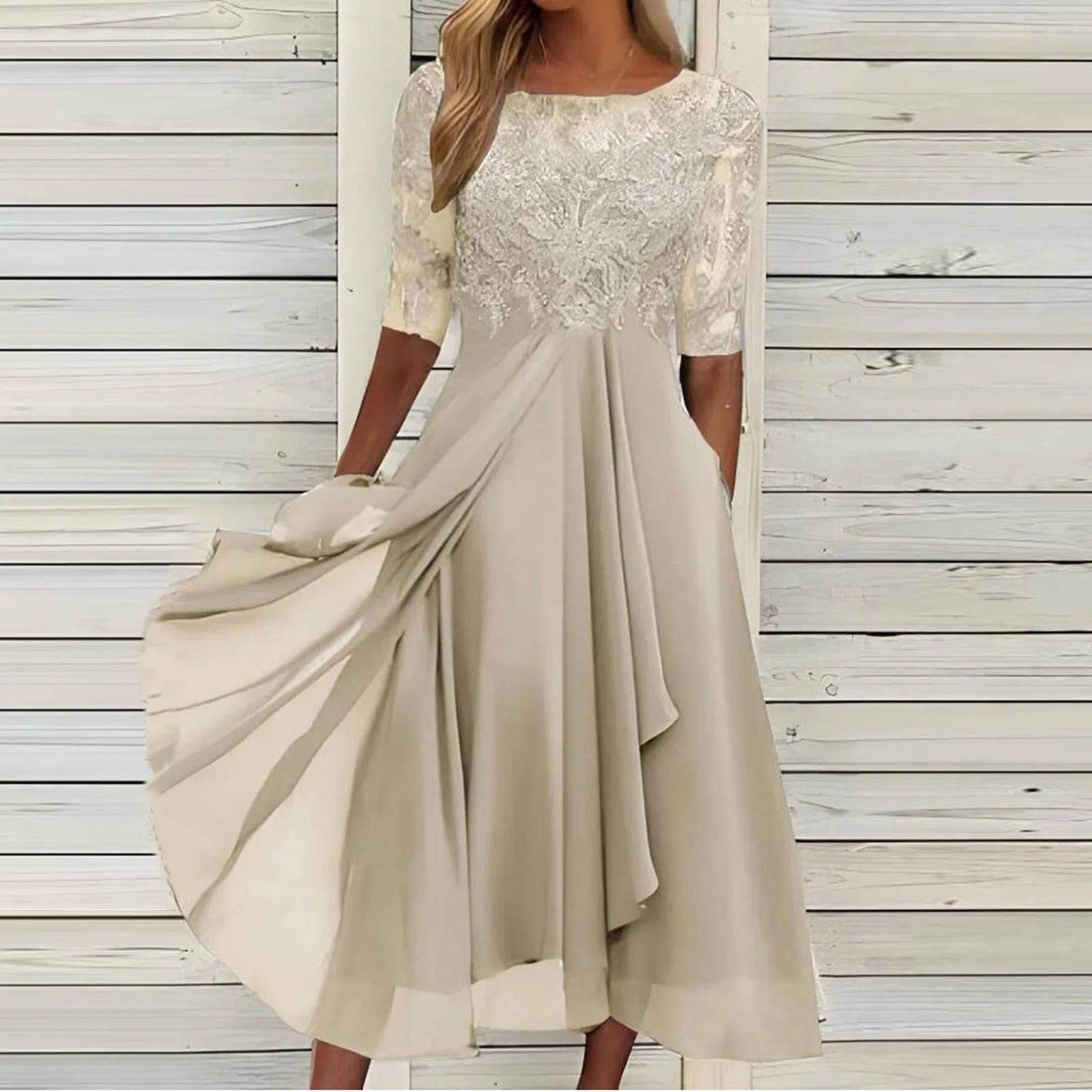 Chloe™ - Elegant Lace Embroidered Dress