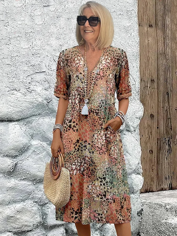 Sofia | Elegant Floral Midi Dress