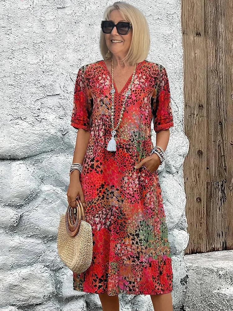 Sofia | Elegant Floral Midi Dress