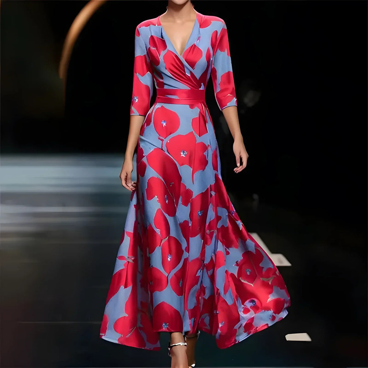 Amelia™ - Elegant Floral Wrap Dress