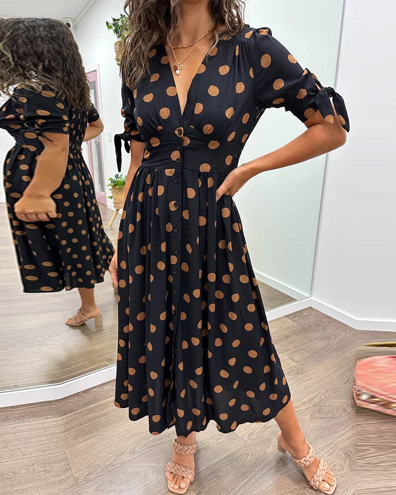 Brooke™ - Chic Polka Dot Dress