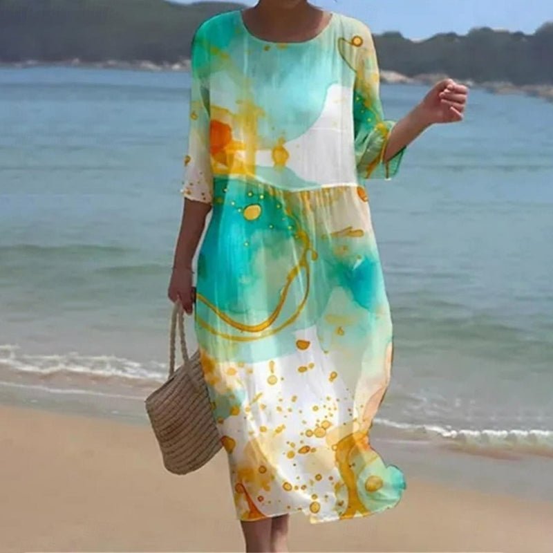 Maristella™ – Elegant Floral Print Maxi Dress