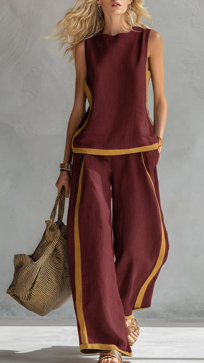 Beyoncé – Modern Linen Two-Piece for Effortless Looks