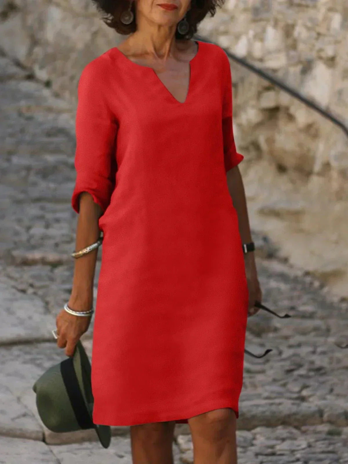 Maisie™ - V-Neck Dress with Tummy Covering