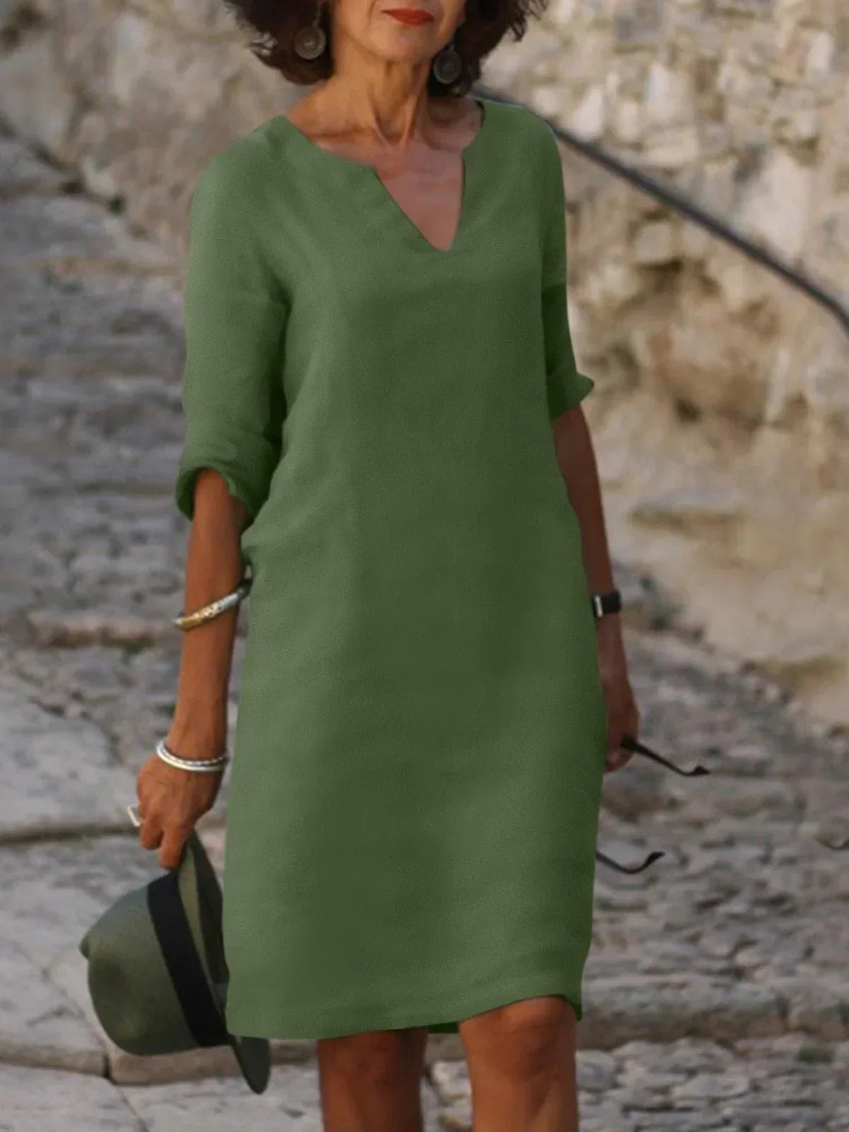 Maisie™ - V-Neck Dress with Tummy Covering