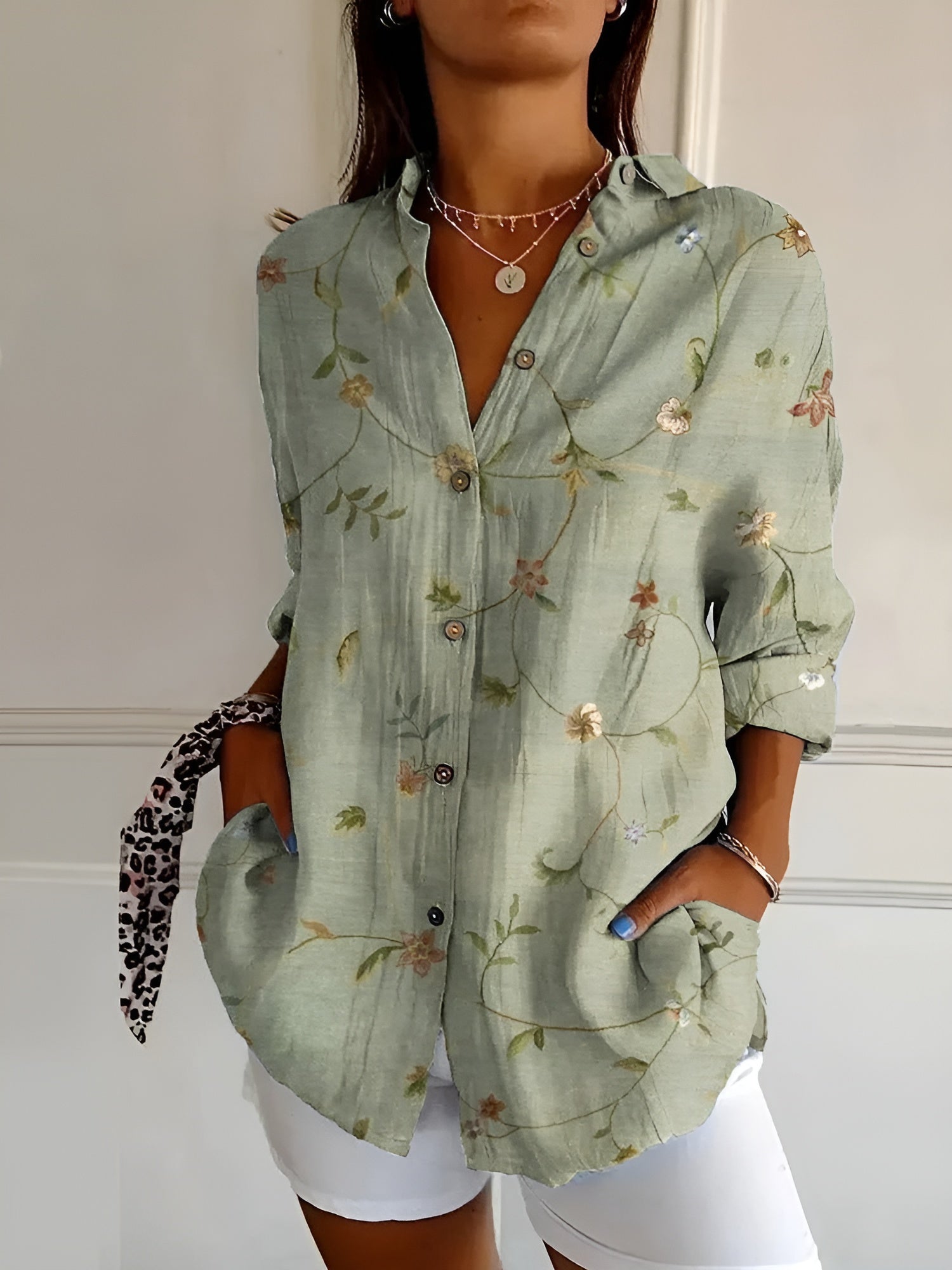 Maja™ – Vintage Floral Print Blouse
