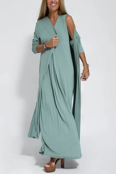 Anja™ - Elegant Long dress + Matching Cardigan