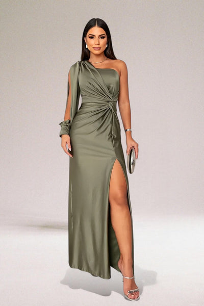 Athena™ - Asymmetrical Draped One-Shoulder Dress